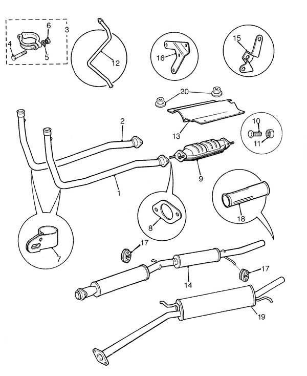 Exhausts for 1275cc with HIF38 Carburettor and Open Loop Catalyst 1992-1994