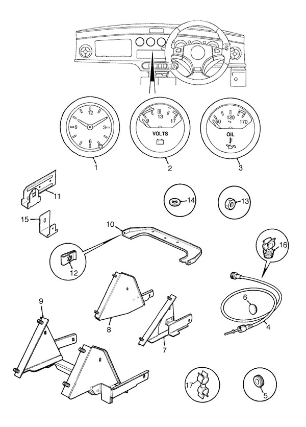Speedo Cable and Fittings, Clock and Gauges
