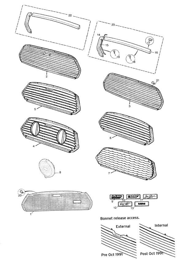MK2/3 Grilles from 1967 - 2000
