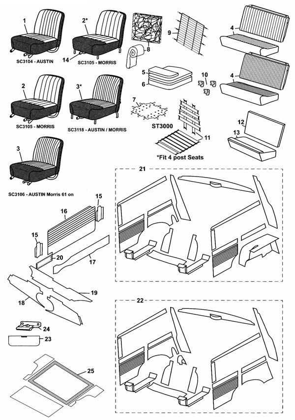Fleck Seats and Trim - Mini Traveller MK1 1960-1961