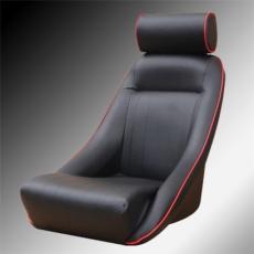 Classic Mini  Seat With H-Rest *Black Vynil Piped In Red Price Each