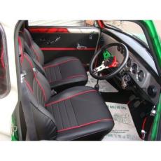 Classic Mini Seats Set Re-Covered In **Italian Job Red**