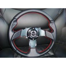 Mini Steering Wheel 320mm With Red Stitching