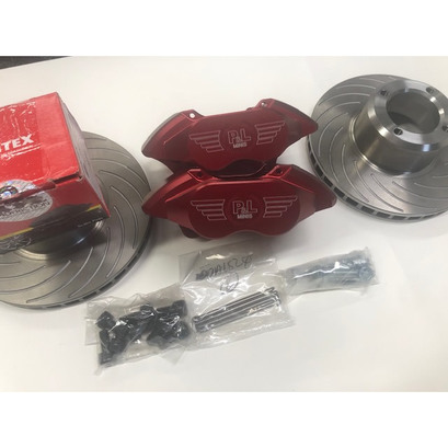 Classic Mini Disc Brake Kit *4 Pot RED Alloy With Vented Discs